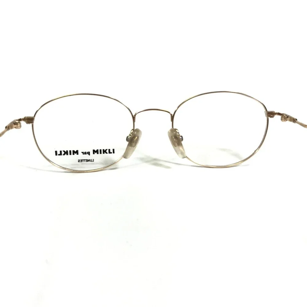 Mikli Eyeglasses Frames 6704 COL 0400 Gold Round Full Wire Rim 48-20-130
